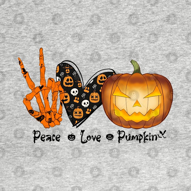 Peace Love Pumpkin - Fun Halloween Design by qpdesignco